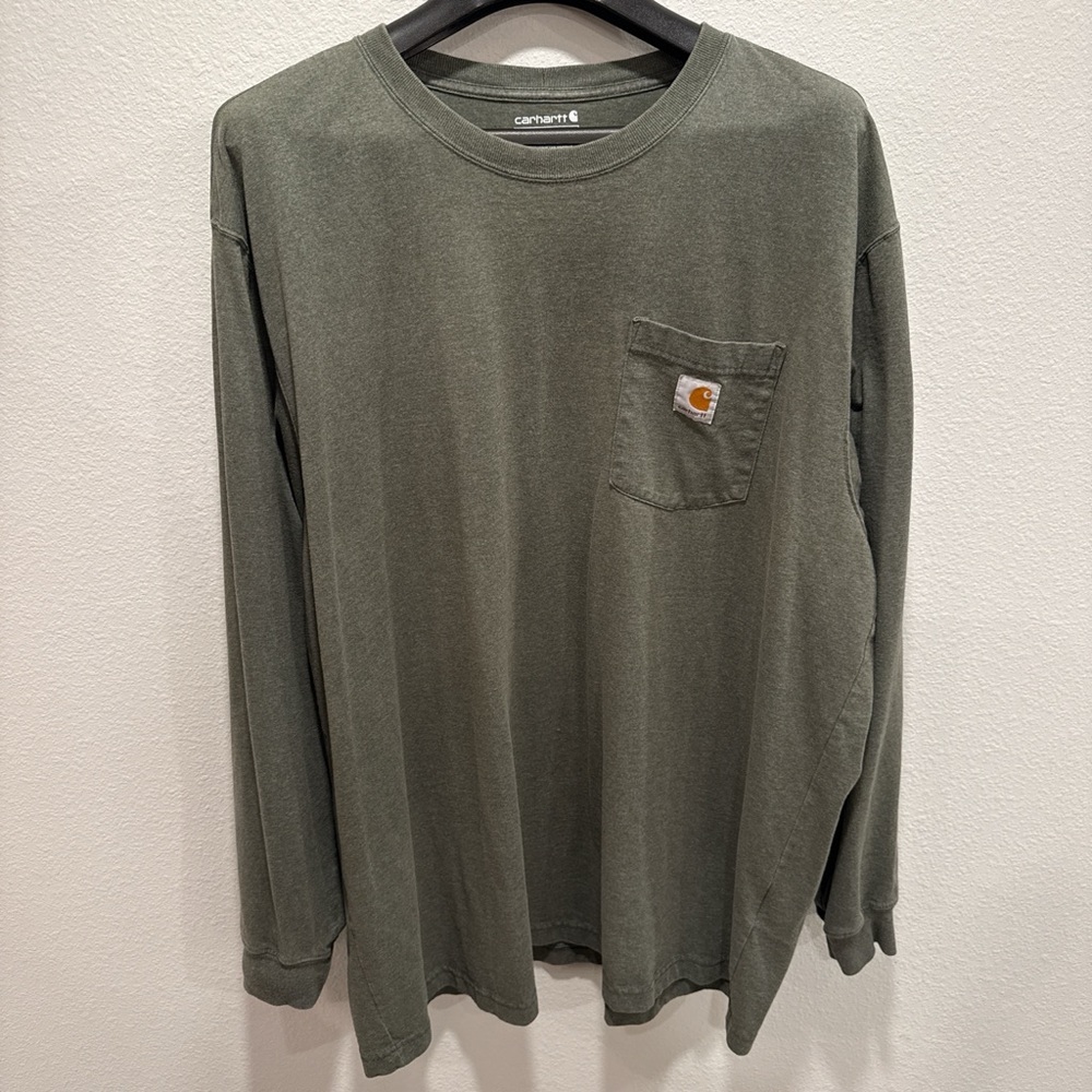 Carhartt Men’s Olive Green Long Sleeve Loose Fit Shirt Size 2X